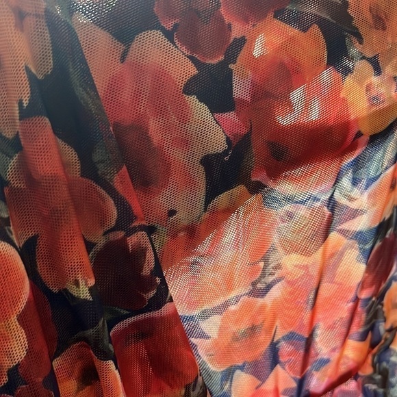 Mesh Ruffle Y2K Rave 70s Disco Retro Sheer Long Sleeve Colorful Tops 90s Club - Picture 7 of 10